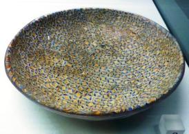 Coloured mosaic glass dish