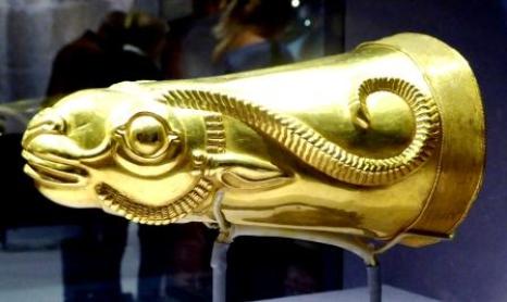 Gold rhyton, 559-331BC, Hamadan, National Museum of Iran, Tehran.